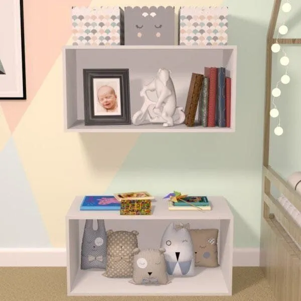 Nicho Cubo com Fundo Branco Glas Baby Branco
