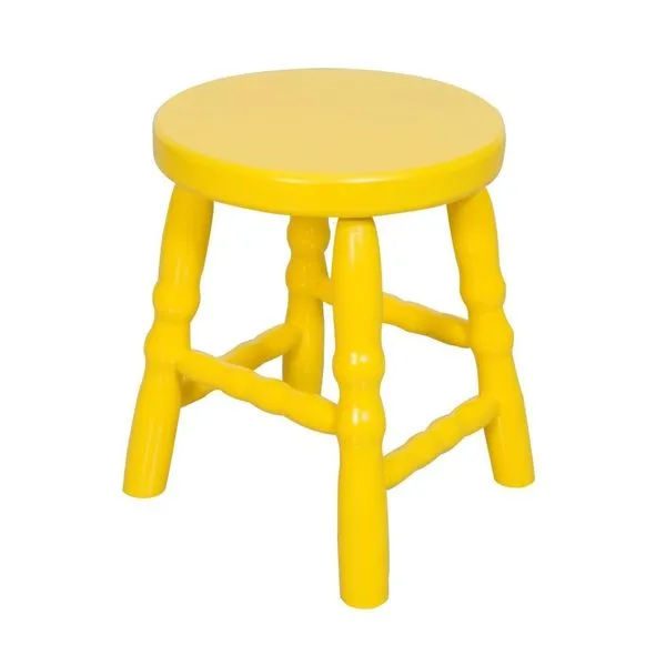 Banqueta Baixa para Quarto Infantil 30cm Dalas Amarelo