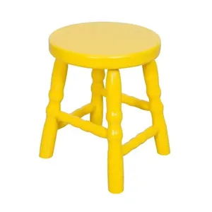 Banqueta Baixa para Quarto Infantil 30cm Dalas Amarelo