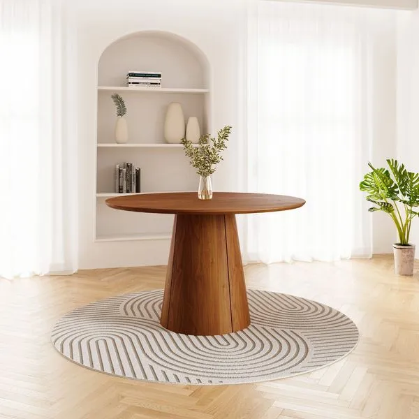 Mesa para Sala de Jantar Redonda Baobá CabeCasa MadeiraOriginals Cinamomo Canela