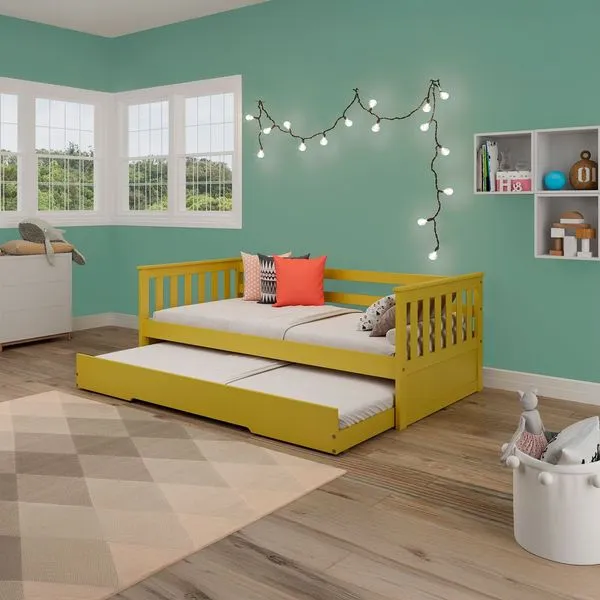 Bicama Infantil Mission em Madeira Maciça/MDF Amarelo