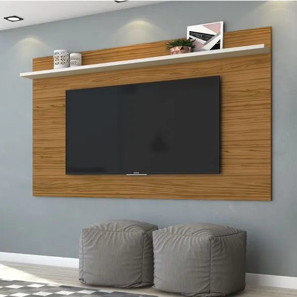 Painel Suspenso Lorenzo 1 Prateleira 182 cm - Off White/Natural