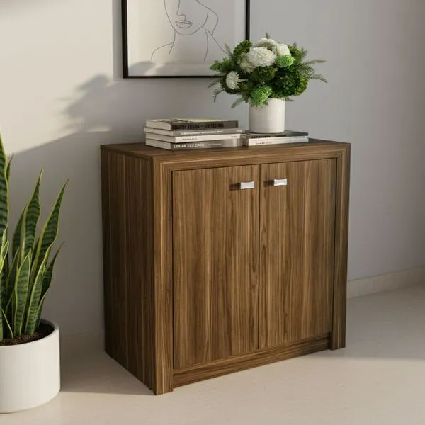 Balcão para Escritório 60cm com 2 Portas e 1 Prateleira ME4103 Nogal