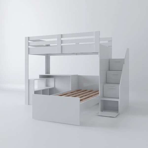 Beliche Multifuncional Solteiro Adulto com Escrivaninha Star Office Casatema Branco