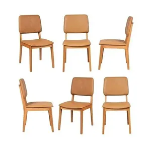 Kit 6 Cadeiras Estofadas Miriti CabeCasa MadeiraOriginals Caramelo
