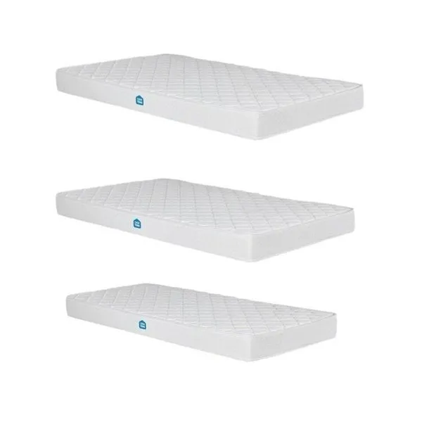 Conjunto com 3 Colchões 2 Solteiro e 1 Solteiro Auxiliar D23 Nuvem Casatema Branco