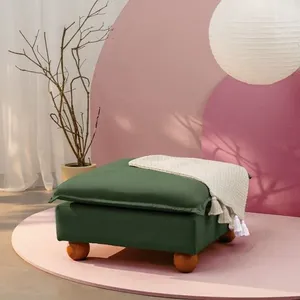 Puff Modular com Pé Bolinha Sôma CabeCasa MadeiraOriginals Verde Verde
