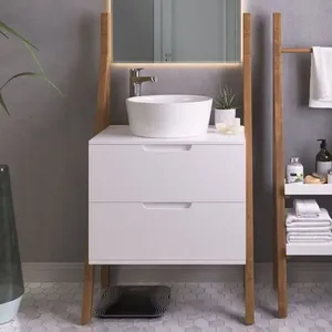 Gabinete 2 Gavetas Moderno Artemobili Branco/Garapa