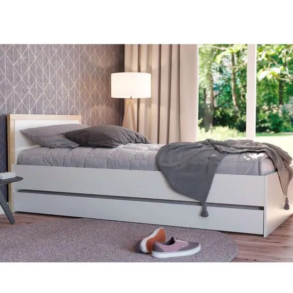 Bicama Infantil com Cabeceira Wood Tivoli - Branco/Treviso
