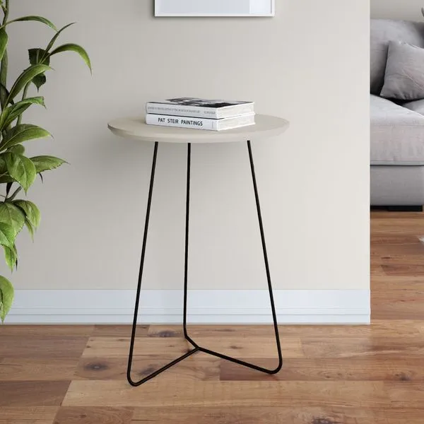 Mesa Lateral Industrial Gávea com 70 cm - Fendi/Preto