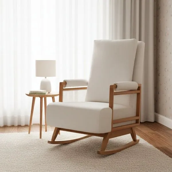 Poltrona de Amamentação Balanço Mila Bege Off White Off White