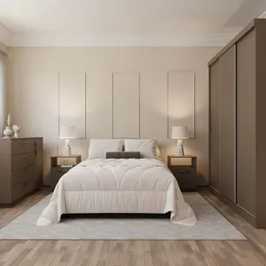 Kit Guarda Roupas 3 Portas, Cômoda e Mesa de Cabeceira Araçá CabeCasa MadeiraOriginals Fendi