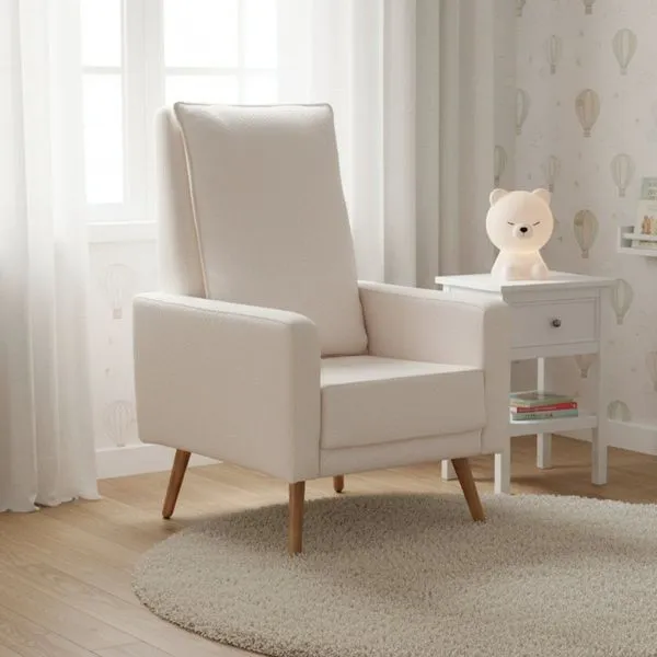 Poltrona de Amamentação Fixa Constance Bege Off White Off White