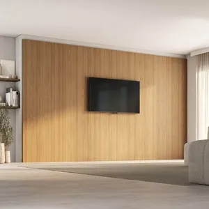 Painel para TV até 86 Polegadas 400cmx230cm Liso Aruá CabeCasa MadeiraOriginals Marrom Jatobá Jatoba