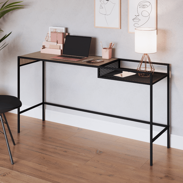 Aparador Industrial Retrô Madeira/Aço 140cm York Hanover/Preto