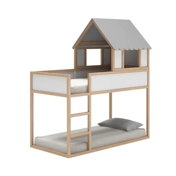 Beliche Infantil Telhadinho Fun com 5 Opções de Montagem- Branco/Cinza