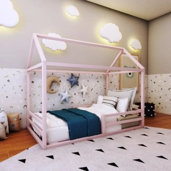 Cama Casinha Solteiro limonada rosa