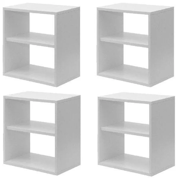 Kit Infantil 4 Nichos Cubo com Prateleira Lema Kit Cubos Baby Espresso Móveis Branco