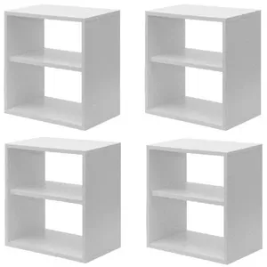 Kit Infantil 4 Nichos Cubo com Prateleira Lema Kit Cubos Baby Espresso Móveis Branco