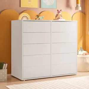 Cômoda para Quarto Infantil 10 Gavetas Melinda Branco