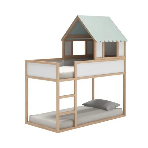 Beliche Infantil Telhadinho Fun com 5 Opções de Montagem- Branco/Verde