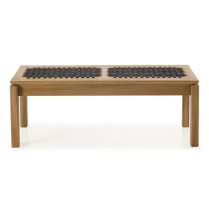 Banco em Madeira e Corda Náutica Traço 140x37cm Stain Jatobá