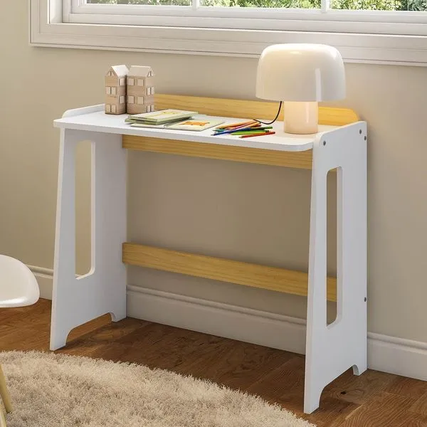 Escrivaninha Petit Casatema 94cm Branco E Mel Branco/Mel