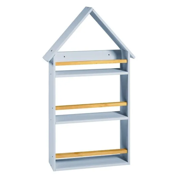 Prateleira Casinha 106x68x10cm Infantil Azul Bebê/Amêndoa Azul Bebê/Amêndoa
