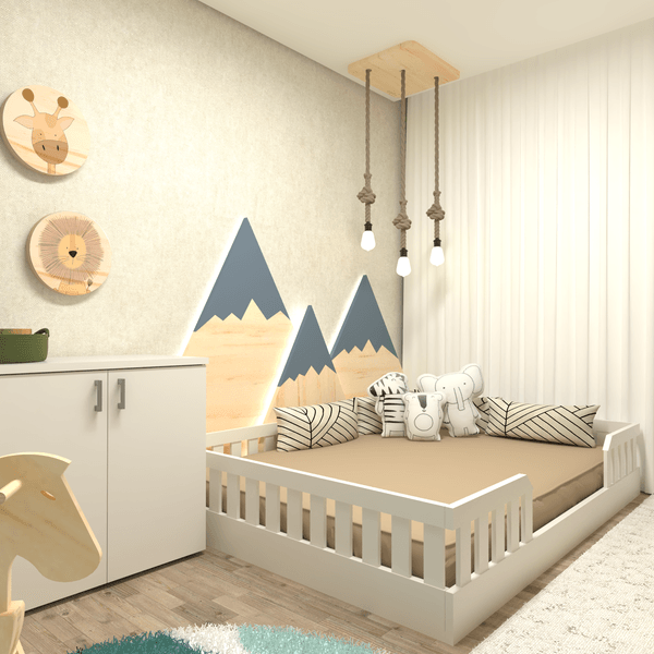 Kit Cori com Cama Casal e Armário Baixo Montessoriano Branco