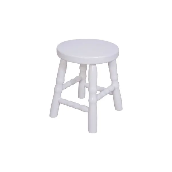 Banqueta Baixa para Quarto Infantil 30cm Dalas Branco