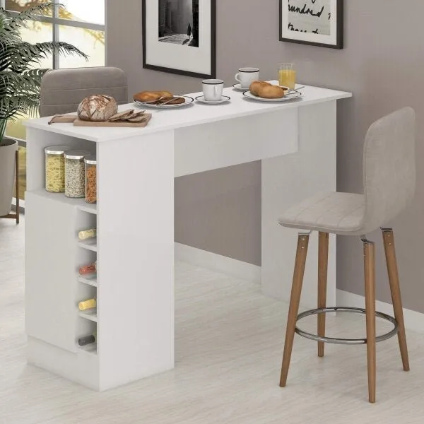Bancada Balcão Mesa Cozinha Gourmet Branco
