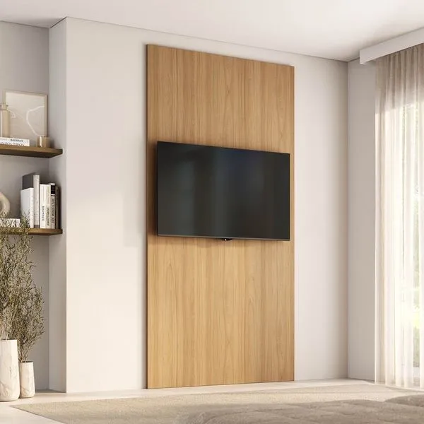 Painel para TV até 48 Polegadas 120cmx250cm Liso Aruá CabeCasa MadeiraOriginals Marrom Jatobá Jatoba