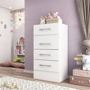 Cômoda Infantil Diana 4 Gavetas Quarto Branco