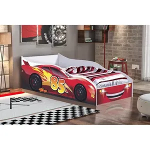 Cama Carro Infantil/Solteiro em MDF/MDP Vermelho
