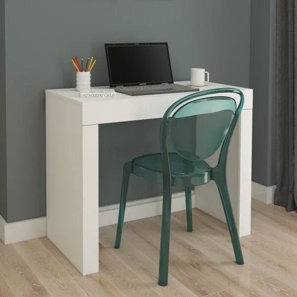 Escrivaninha Mesa Escritório Multiuso Cléo 1 Gaveta 95cm Branca Branca