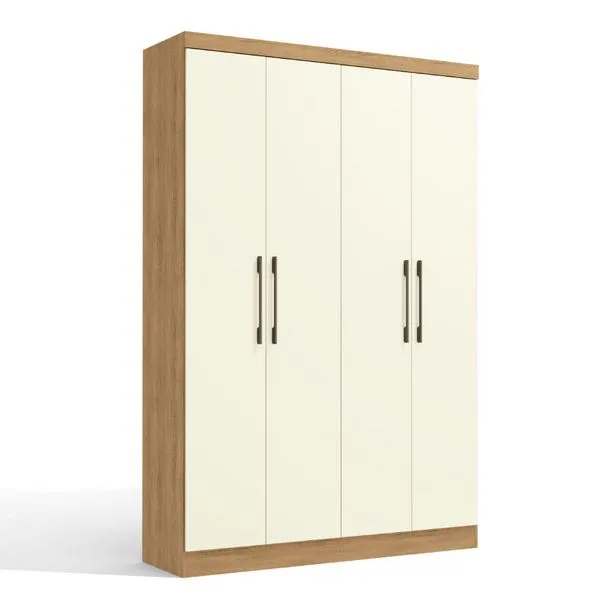 Guarda Roupa Modulado Prisma 4 Portas e 2 Gavetas - Freijó/Off White