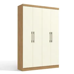 Guarda Roupa Modulado Prisma 4 Portas e 2 Gavetas - Freijó/Off White