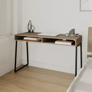 Escrivaninha de Escritório Industrial Concept 120cm Yescasa Ameixa Negra/Preto