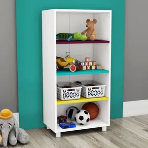 Nicho/Estante Infantil Arco-Íris 3 Prateleiras Branca/Colorida