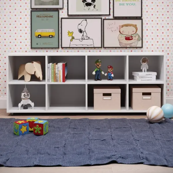Nicho Organizador Infantil 8 Compartimentos Madeira Branco 135.5cm Branco