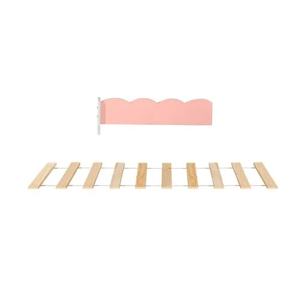 Kit Estrado com Grade para Cama Club House Sweet Casatema Branco/Rosa