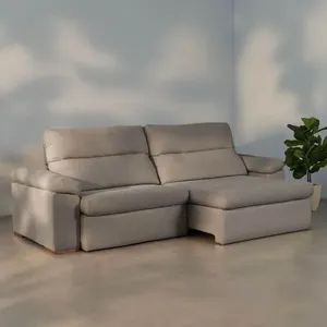 Sofá Retrátil e Reclinável 290cm Botero CabeCasa MadeiraOriginals Bege Bege