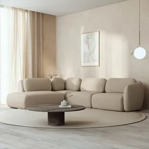 Sofá Modular 4 Lugares Com Sumiê Orla CabeCasa MadeiraOriginals Bege Areia Areia