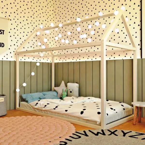 Cama Casinha Liberdade Branco Acetinado