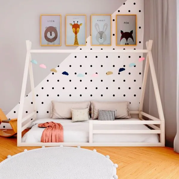 Cama Cabana Proteção Solteiro Branco Acetinado