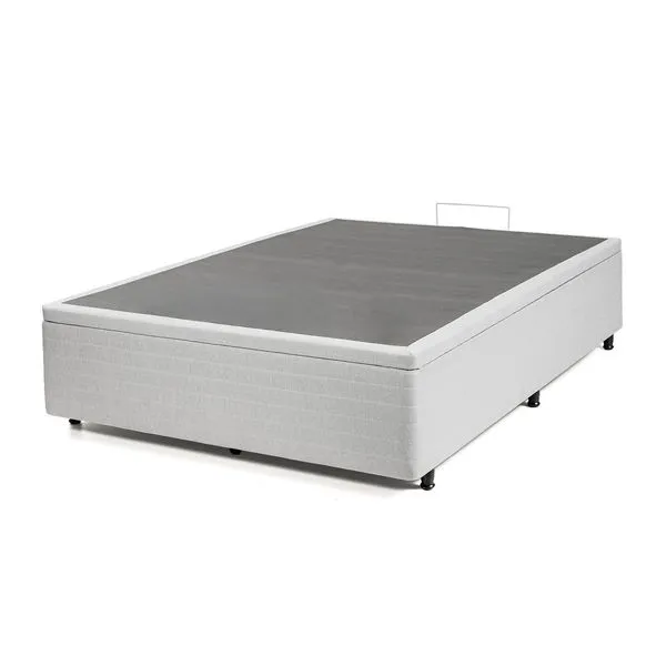 Base Box Casal Baú Tecido 138CMX45.5CMX188CM Madeiraoriginals CabeCasa MadeiraOriginals Cinza Cinza