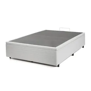 Base Box Casal Baú Tecido 138CMX45.5CMX188CM Madeiraoriginals CabeCasa MadeiraOriginals Cinza Cinza