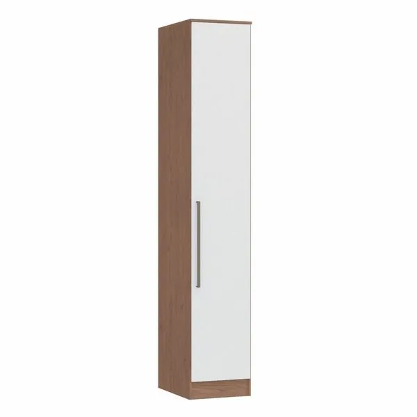 Guarda Roupa Modulado 1 Porta Requinte + 100% MDF Macadâmia/Branco Line