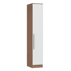 Guarda Roupa Modulado 1 Porta Requinte + 100% MDF Macadâmia/Branco Line
