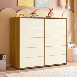 Cômoda para Quarto Infantil 10 Gavetas Melinda Freijó / Off White